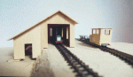 Engine shed, loco and passenger car