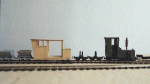 Small train with tippers, passenger car and loco